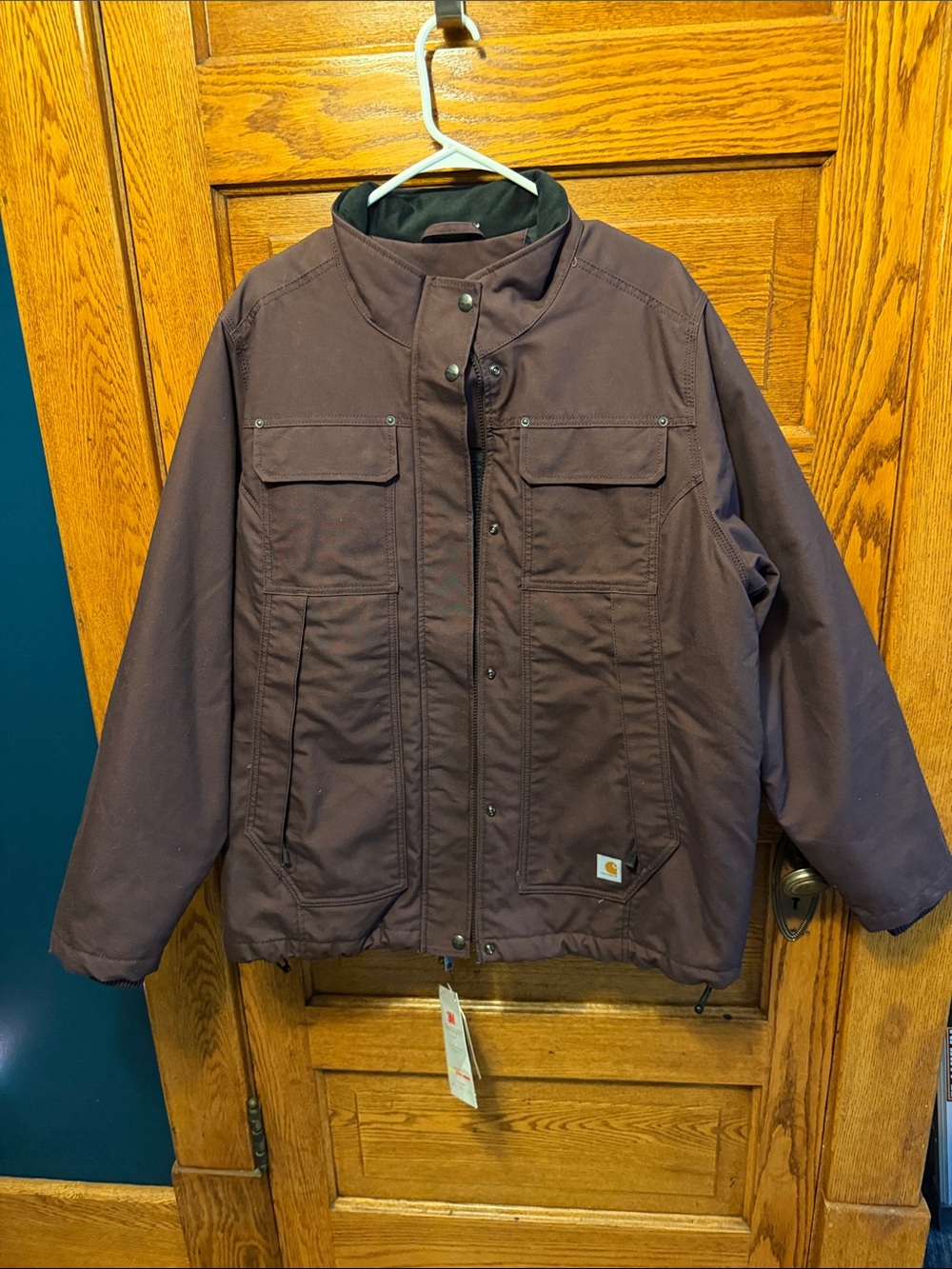 Carhartt Dark Brown Utility Jacket with Stand Collar